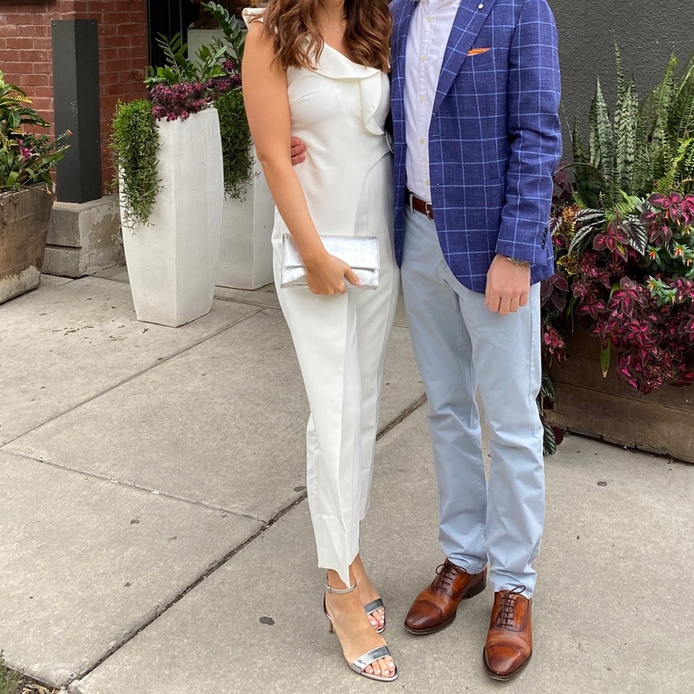 Lavish Alice Circle Buckle Ruffle Wrap Over Jumpsuit